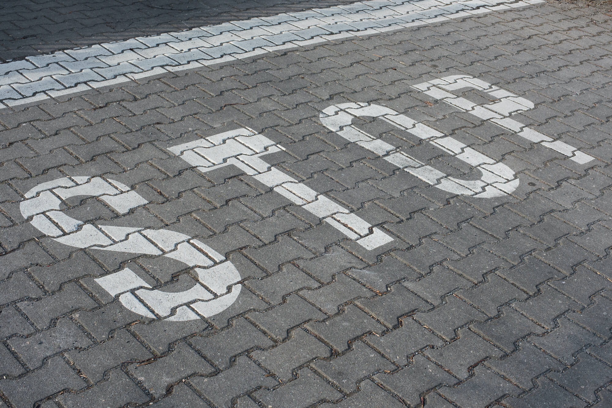 Stop sign on pavement